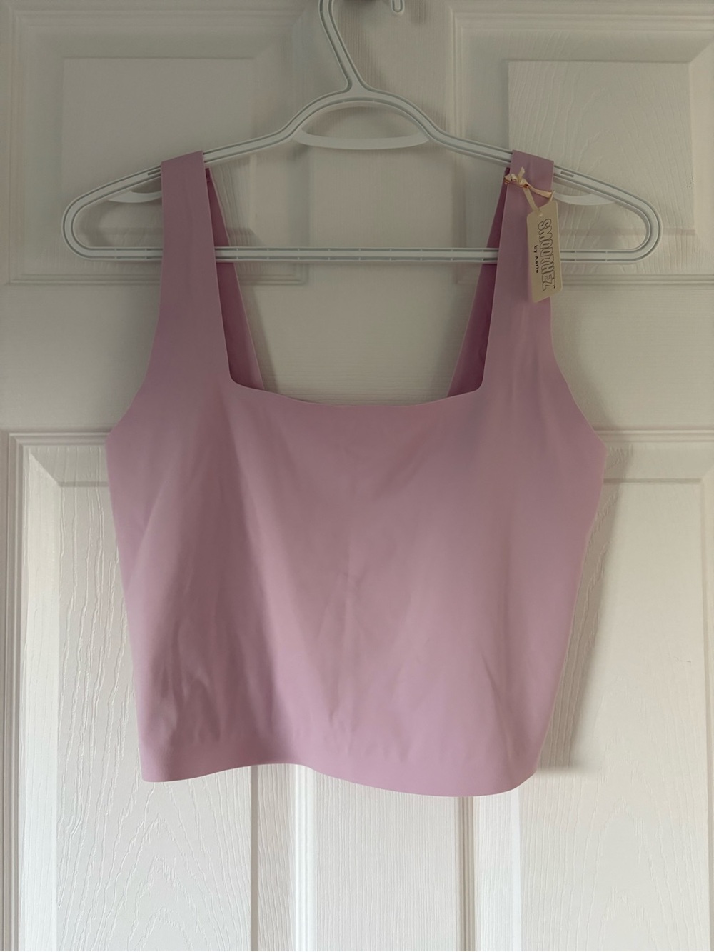 NWT Aerie SMOOTHEZ Square Neck Cropped Tank – Pink
